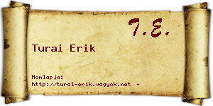 Turai Erik névjegykártya